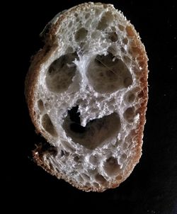 Close-up of object over black background