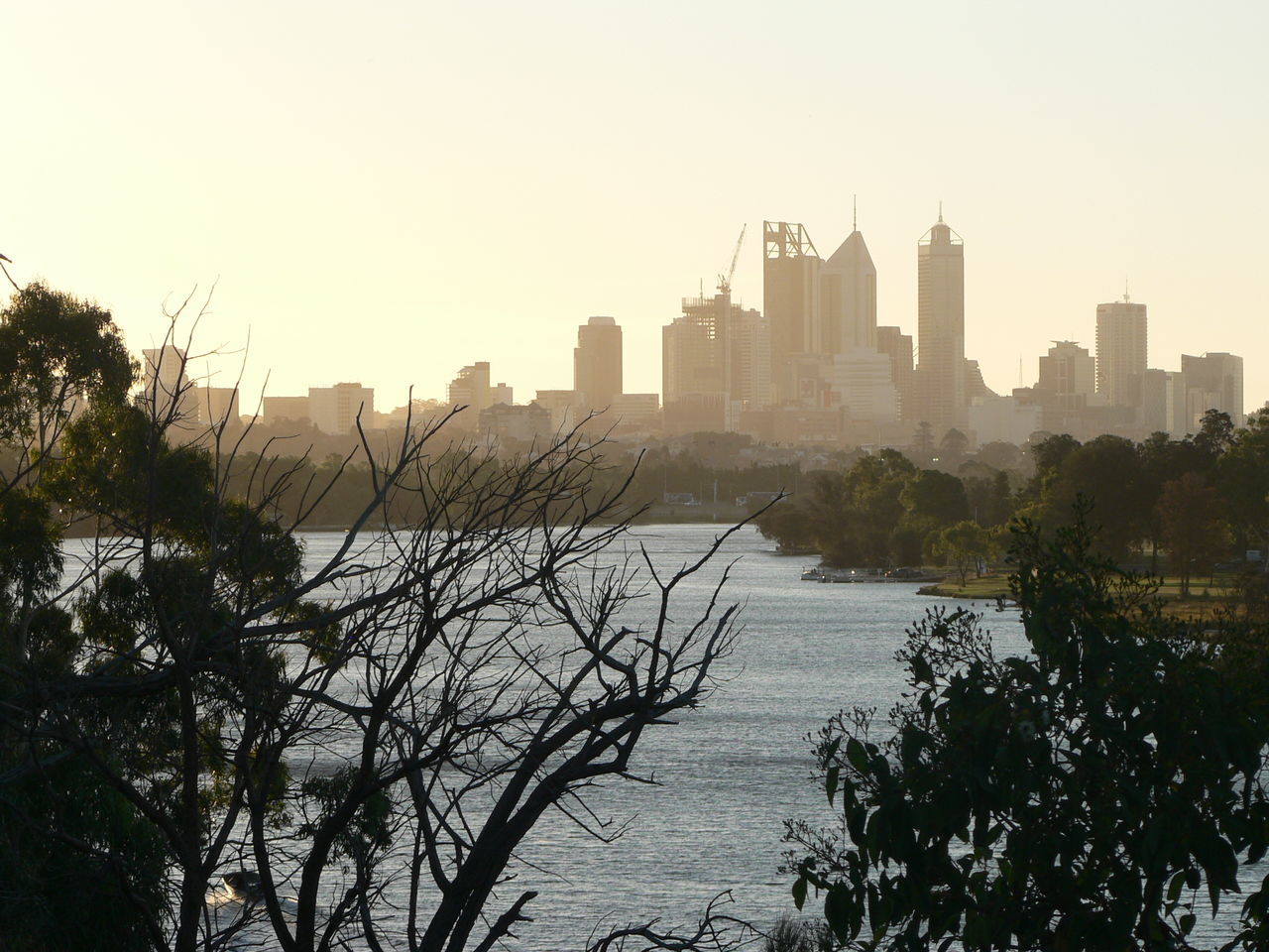 RIVER WITH BUILDINGS IN BACKGROUND