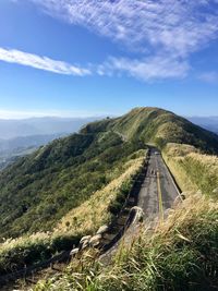 Scenic view of mountains against sky