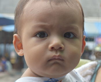 Close-up portrait of cute baby