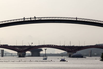 Bridges over han river against sky