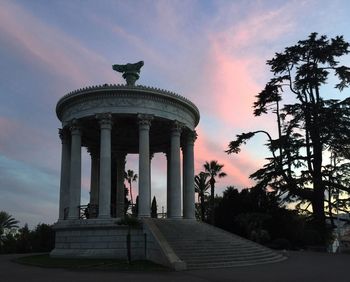 View of historical building at sunset