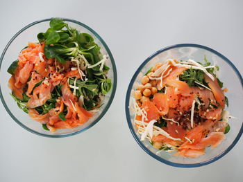Close-up of food served on table