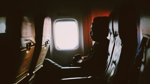 Man sitting in train