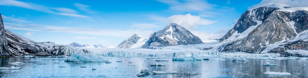 Scenic view of sea against sky during winter