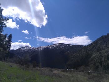 Scenic view of mountains against sky