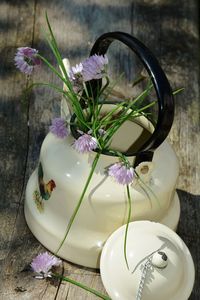 Close-up of flowers in vase on table