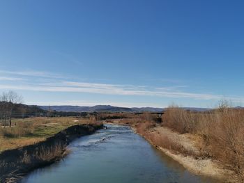 Scenic view of land against sky