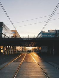 Railroad tracks against sky