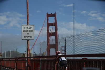 Low angle view of bridge against sky