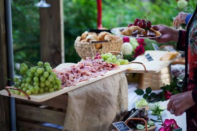 Fruits for sale at market stall