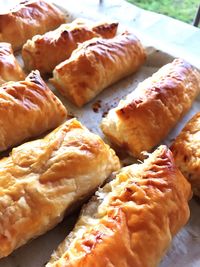 Close-up of bread in tray