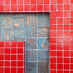 Close-up of multi colored brick wall