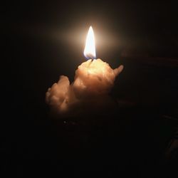 Close-up of burning candle