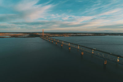 Scenic view of sea against sky at sunset