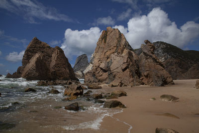 Scenic view of beach against sky