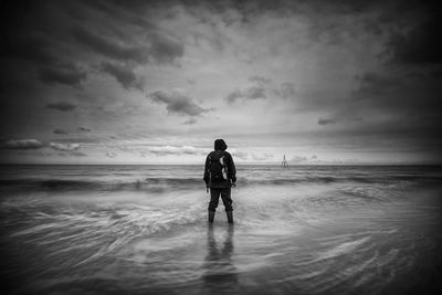 Silhouette of people on beach