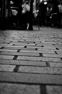 Surface level of tiled floor