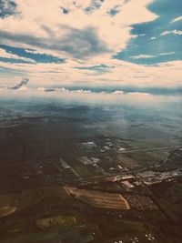 Aerial view of landscape against sky