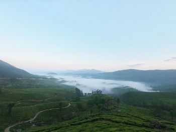 Scenic view of landscape against clear sky