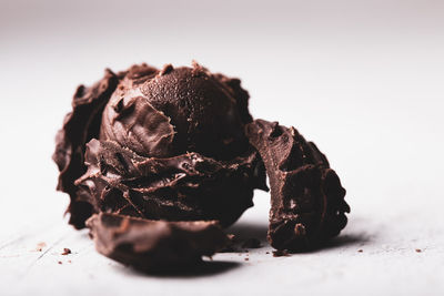 Close-up of dried food against white background