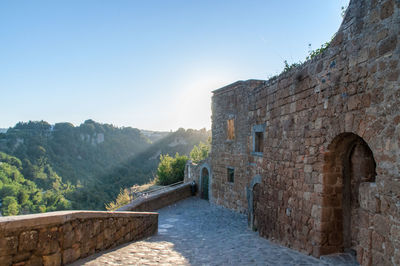 View of built structure against clear sky