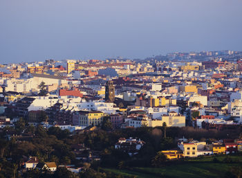 High angle view of townscape against sky