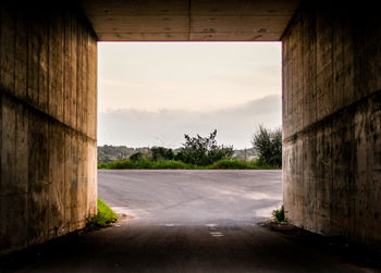 View of exit of tunnel