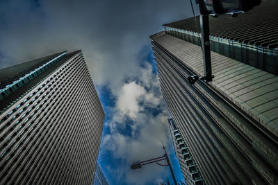 Low angle view of modern building against sky