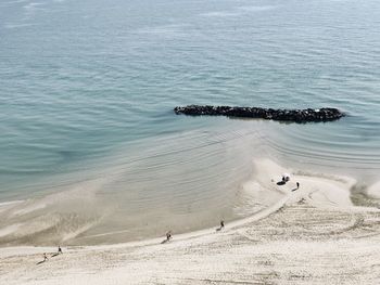 High angle view of beach