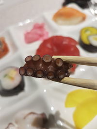 Close-up of ice cream in plate on table