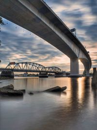 Arch bridge over river