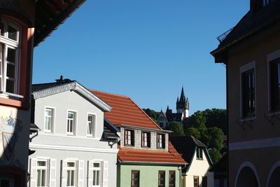 Low angle view of buildings against sky