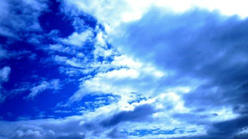 Low angle view of cloudy sky