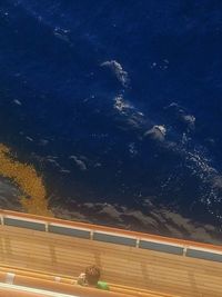 Aerial view of city at night