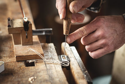 Man working on wood