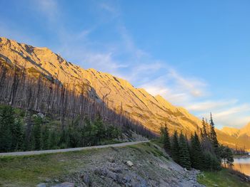 Scenic view of rocky mountains against sky