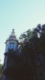 Low angle view of building against clear sky