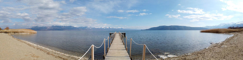 Panoramic view of lake against sky