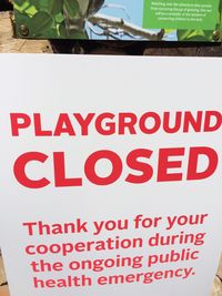 Close-up of warning sign