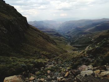 Scenic view of mountains against sky