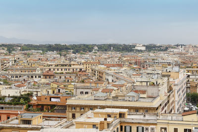 High angle view of townscape against sky