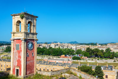 Historic building against clear blue sky