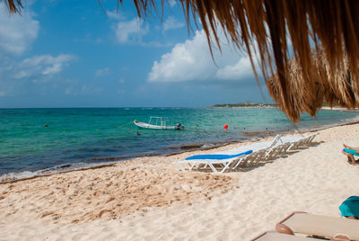 Panoramic view of beach against sky