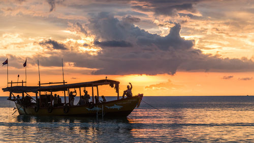 Tropical sunset from koh rong island, cambodia