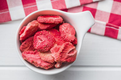 Close-up of strawberries in bowl