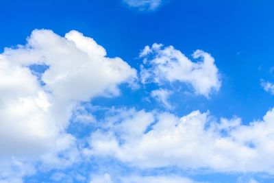 Low angle view of clouds in blue sky