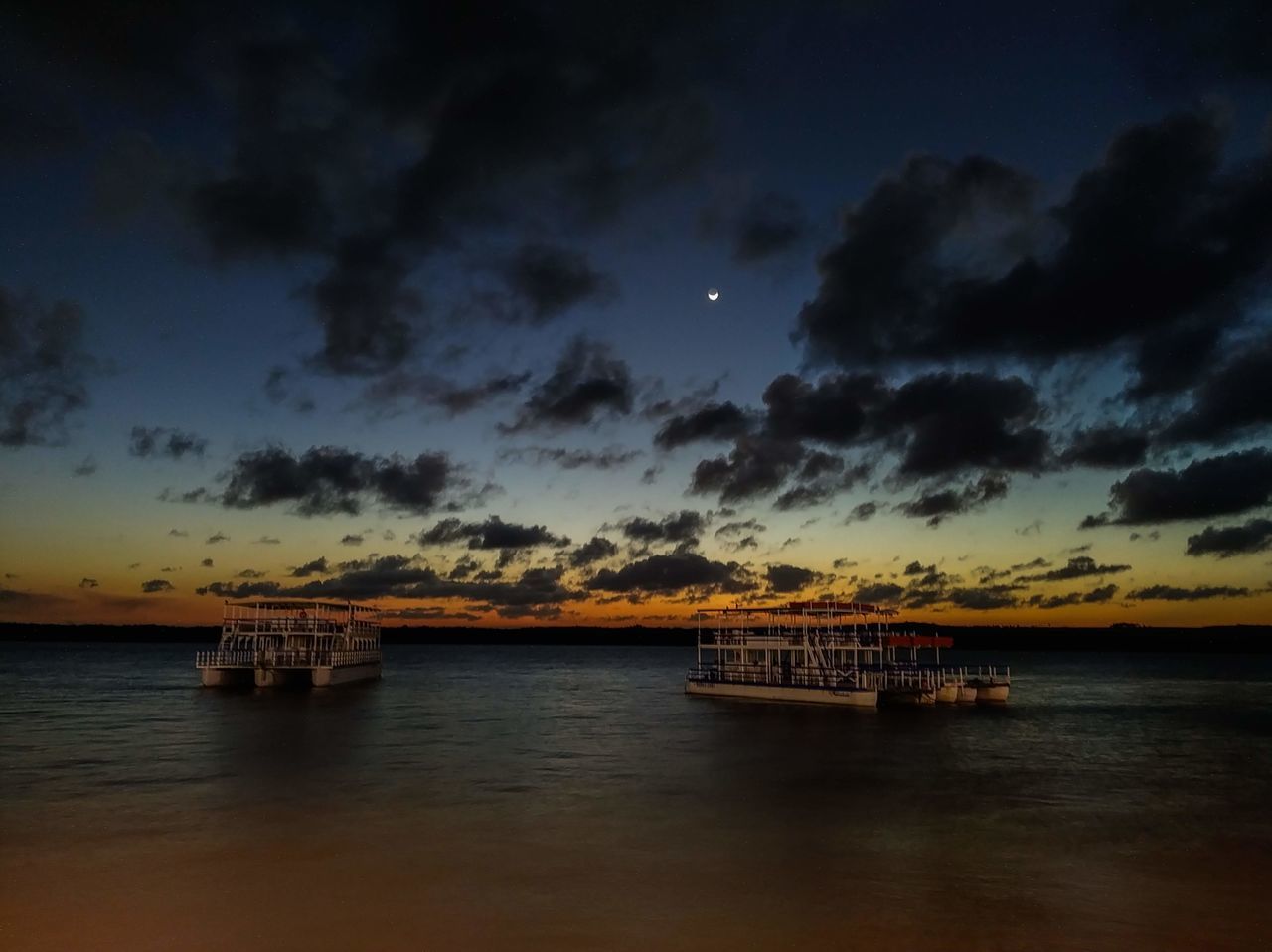 sky, cloud - sky, water, scenics - nature, beauty in nature, sea, transportation, waterfront, tranquil scene, tranquility, sunset, no people, nautical vessel, nature, horizon, mode of transportation, dusk, outdoors, idyllic, horizon over water