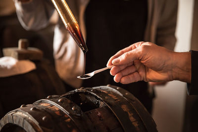 Close-up of hands working