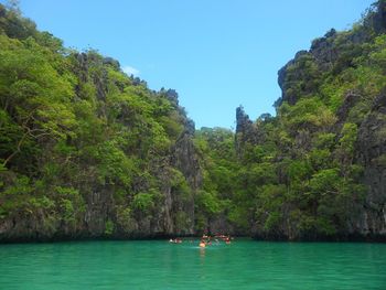 Boats sailing in sea